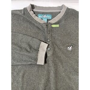 VTG Big Dogs Pullover 1/4 Button Sweatshirt - Mens Size XXL - Green/Gray